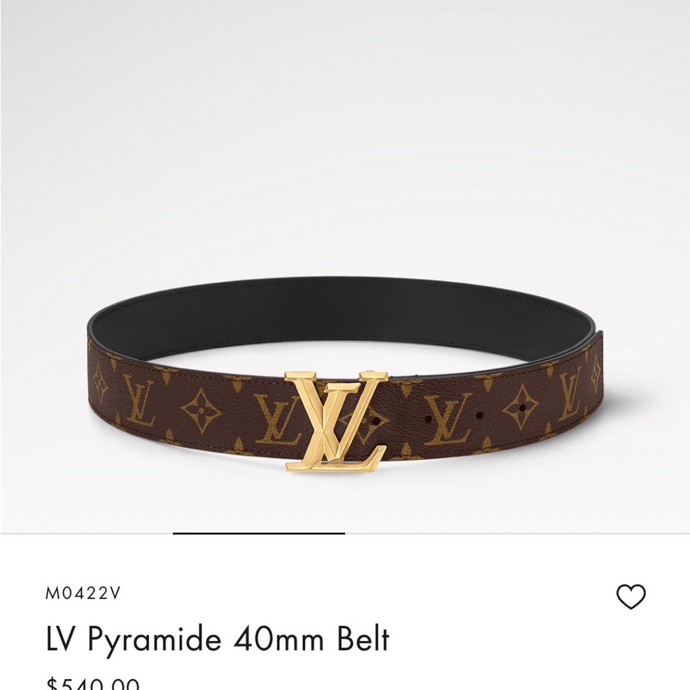 Louis Vuitton Brown Monogram Belt with Gold LV Buckle